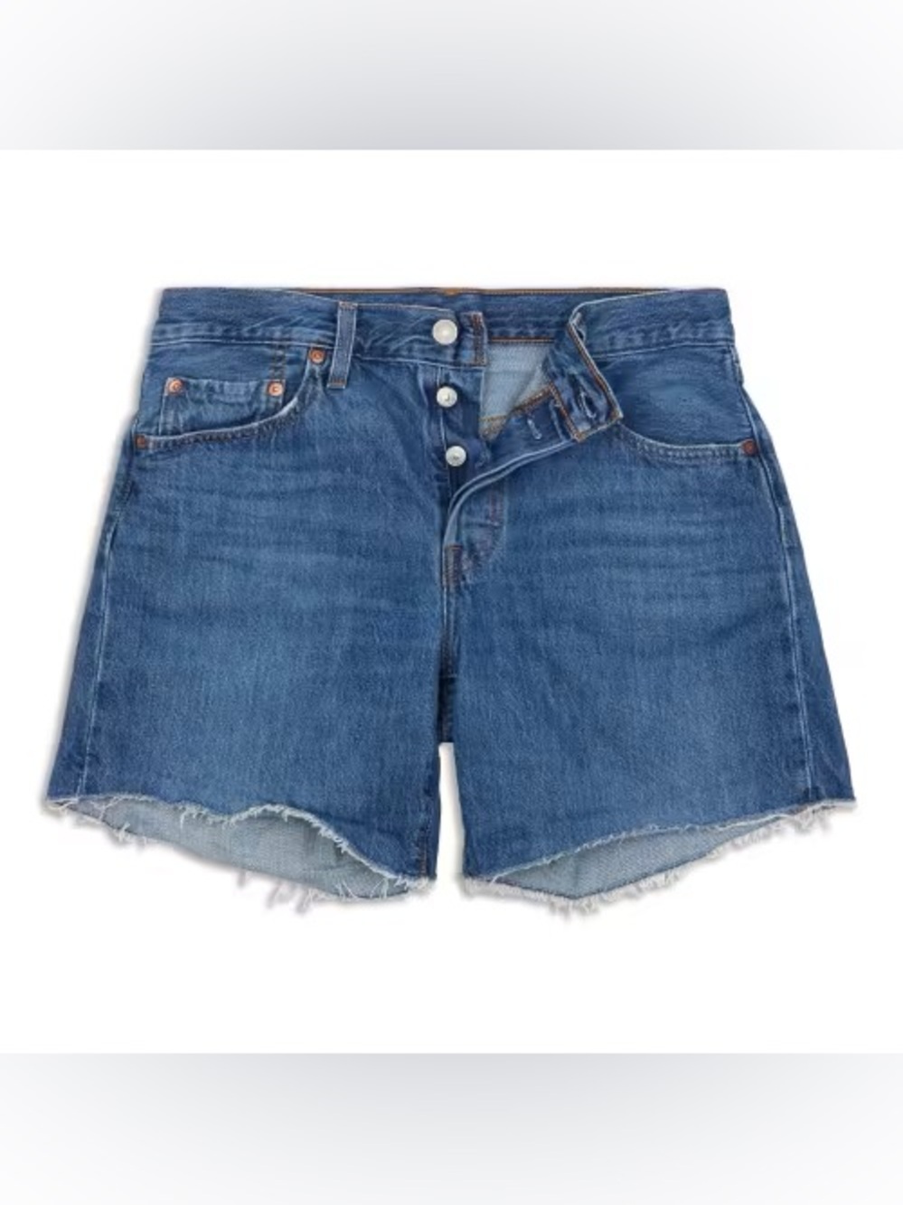 Levi's Faded Blue Distressed Cutoff Jean Shorts 501 CT a button fly 32